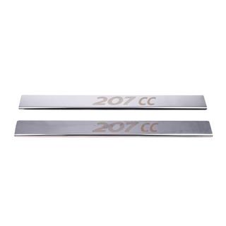Накладки на пороги Carmos (2 шт, нержавейка) Peugeot 207 2006–2014 гг. фото 2