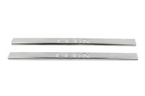 Seat Leon 2013-2020 гг. Накладки на пороги Carmos (2-дверные, нержавейка) фото 2