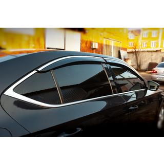 Ветровики с хромированным молдингом SD (4 шт, Niken) Skoda Superb 2015-2024 гг. фото 2