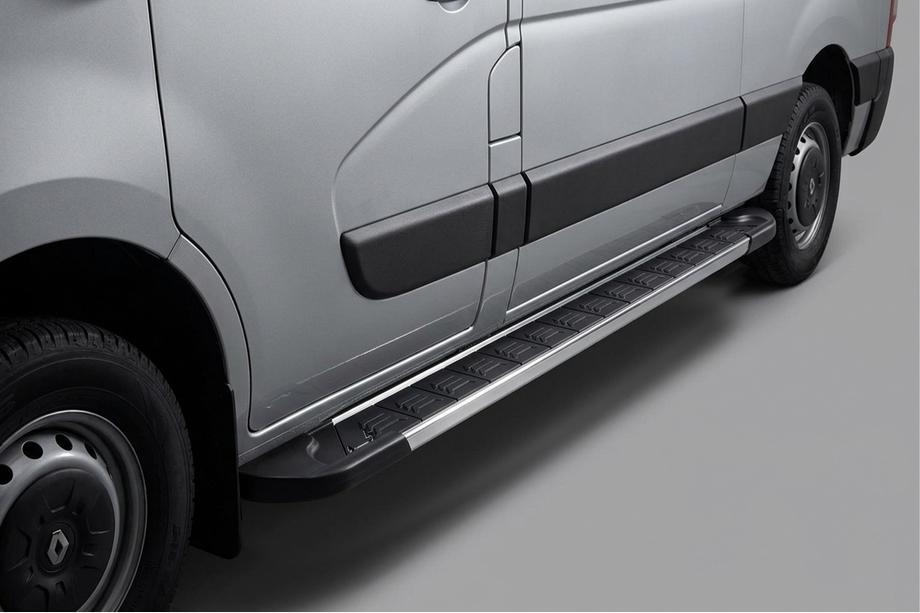 Nissan NV400 2010-2024 гг. Боковые пороги RedLine V1 (2 шт., алюминий) Средняя База Image