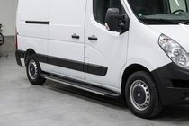 Opel Movano 2010-2021 гг. Боковые пороги Bosphorus Grey (2 шт., алюминий) Средняя База фото 1