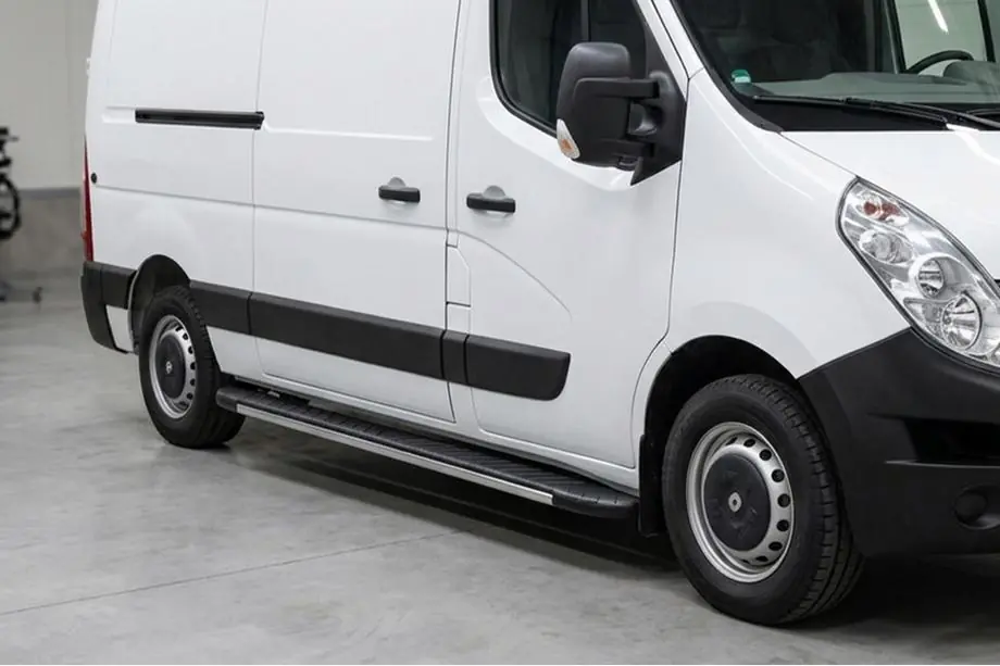 Opel Movano 2010-2021 гг. Боковые пороги Bosphorus Grey (2 шт., алюминий) Image