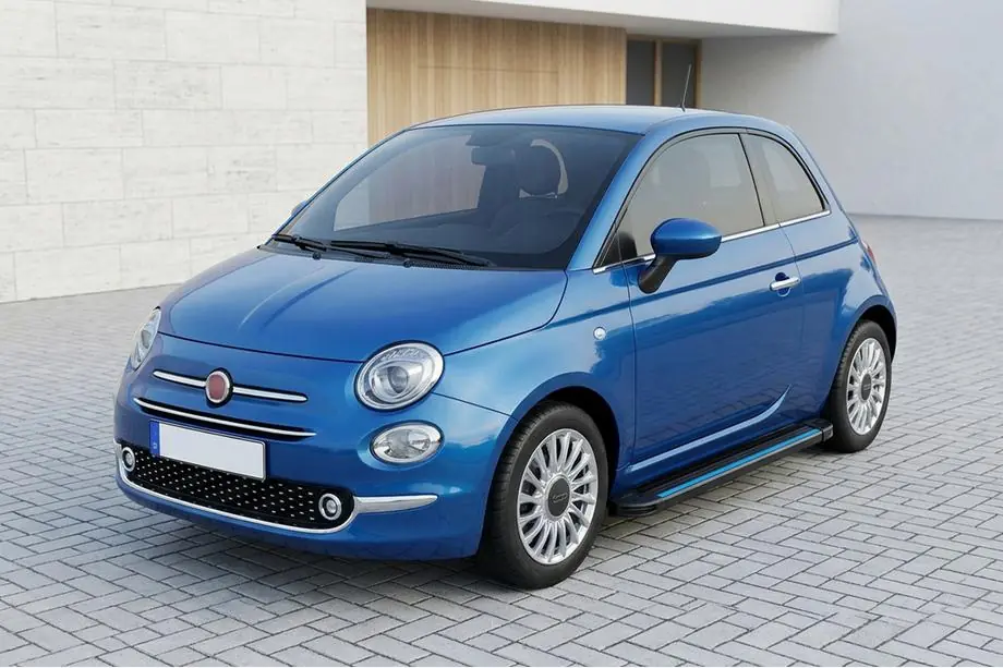 Fiat 500/500L 2013-2022 гг. Боковые Подножки Maya Blue (2 шт., Алюминий) Image