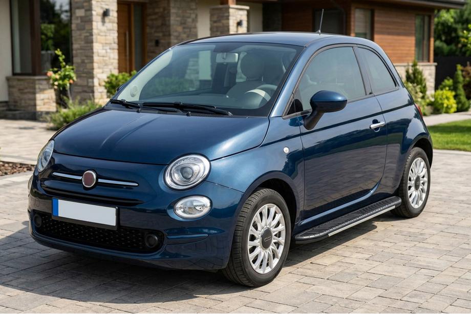 Fiat 500/500L 2013-2022 гг. Боковые пороги Bosphorus Grey (2 шт., алюминий) Image
