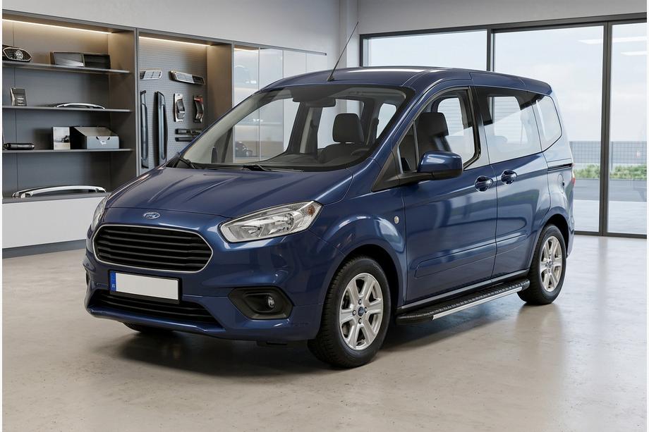 Ford Courier 2014-2023 гг. Боковые пороги Bosphorus Grey (2 шт., алюминий) Image