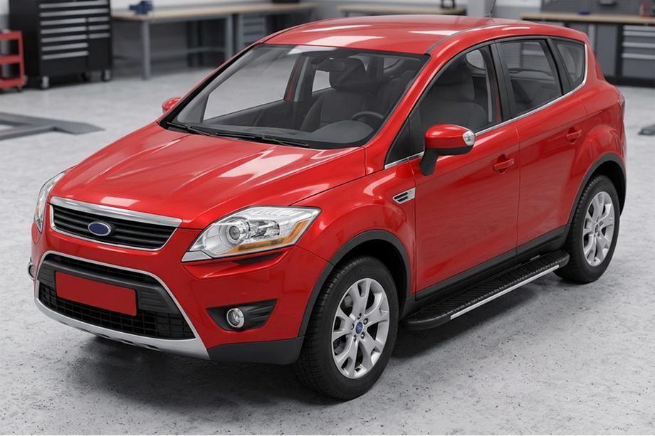 Ford Kuga 2008-2013 гг. Боковые пороги Bosphorus Grey (2 шт., алюминий) Image