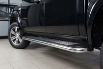 Ford Ranger 2007-2011 гг. Боковые Подножки Maydos V2 (2 шт., нержавейка) фото 1