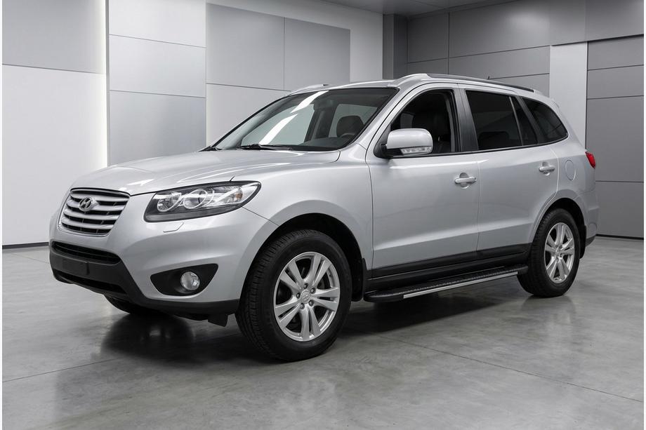 Hyundai Santa Fe 2 2006-2012 гг. Боковые пороги Bosphorus Grey (2 шт., алюминий) Image