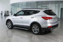 Hyundai Santa Fe 3 2012-2018 гг. Боковые пороги Bosphorus Grey (2 шт., алюминий) фото 1