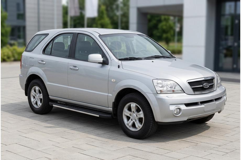 Kia Sorento I BL 2002-2009 гг. Боковые пороги Bosphorus Grey (2 шт., алюминий) Image