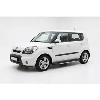 Боковые пороги Bosphorus Grey (2 шт., алюминий) Kia Soul I 2008-2013 гг. фото 1