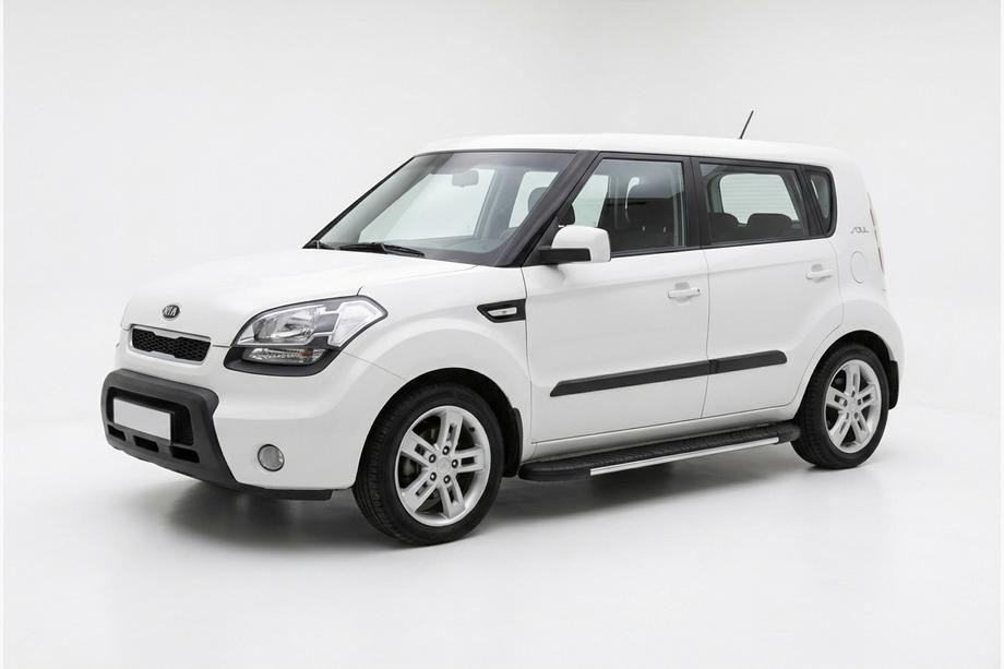Kia Soul I 2008-2013 гг. Боковые пороги Bosphorus Grey (2 шт., алюминий) Image