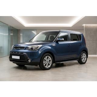 Боковые пороги Bosphorus Grey (2 шт., алюминий) Kia Soul II 2013-2018 гг. фото 1