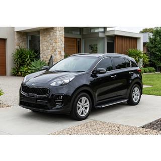Боковые пороги Bosphorus Grey (2 шт., алюминий) Kia Sportage 2015-2021 гг. фото 1