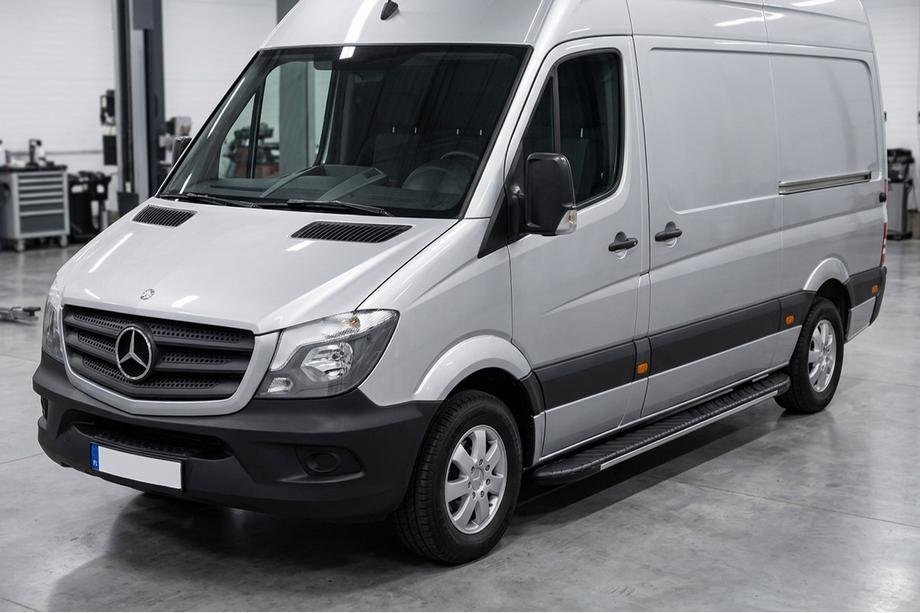 Mercedes Sprinter W906 2006–2018 гг. Боковые пороги Bosphorus Grey (2 шт., алюминий) Image