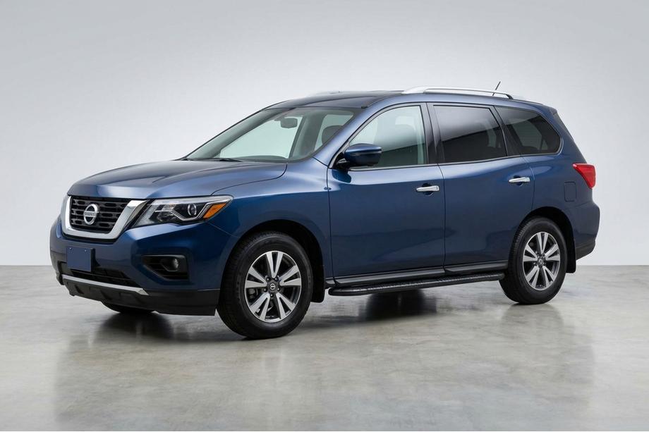 Nissan Pathfinder R52 2012-2021 гг. Боковые пороги Bosphorus Black (2 шт., алюминий) Image