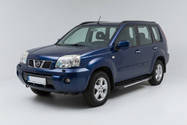 Nissan X-trail T30 2002-2007 гг. Боковые пороги Bosphorus Grey (2 шт., алюминий) фото 1