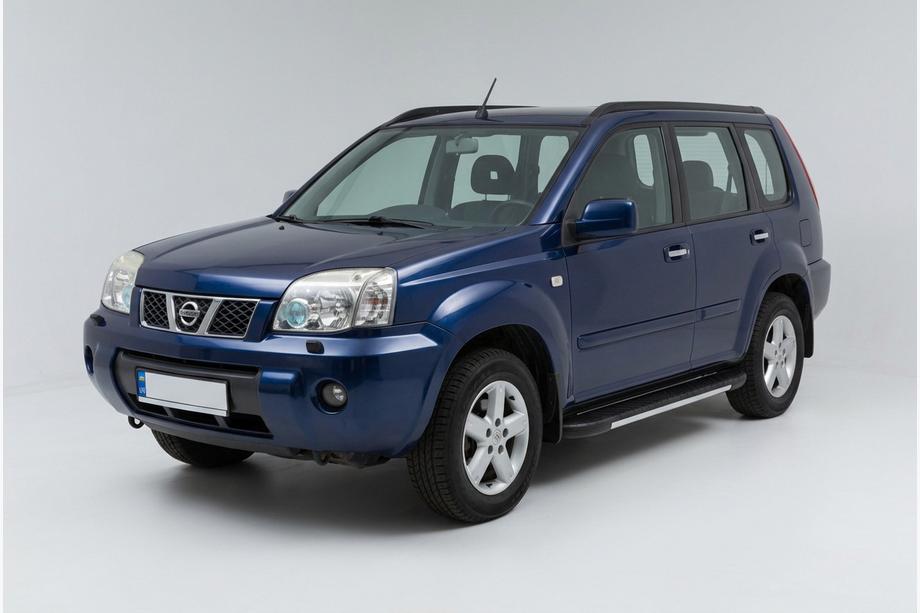 Nissan X-trail T30 2002-2007 гг. Боковые пороги Bosphorus Grey (2 шт., алюминий) Image