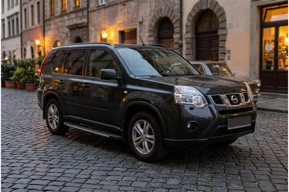 Nissan X-trail T31 2007-2014 гг. Боковые пороги Bosphorus Grey (2 шт., алюминий) Image