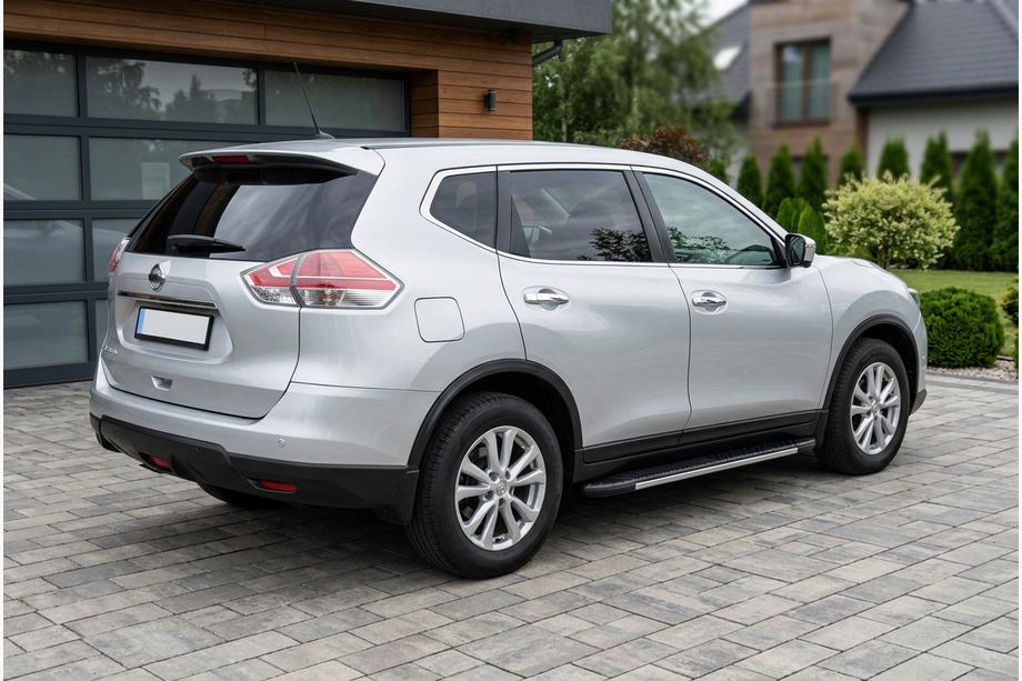 Nissan X-trail T32/Rogue 2014-2021 гг. Боковые пороги Bosphorus Grey (2 шт., алюминий) Image