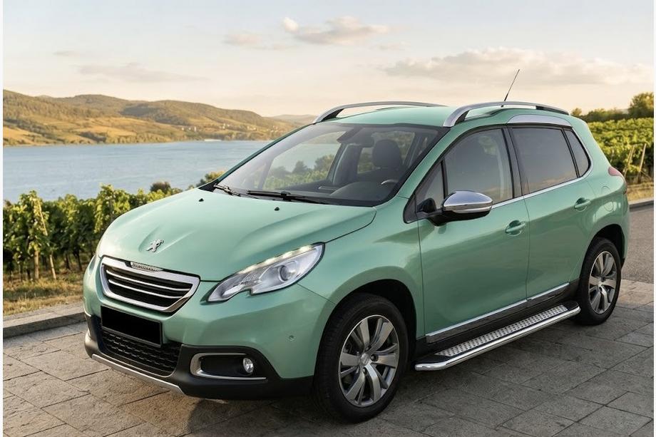 Peugeot 2008 2013-2019 гг. Боковые Подножки Maydos V2 (2 шт., Алюминий и Нержавейка) Image