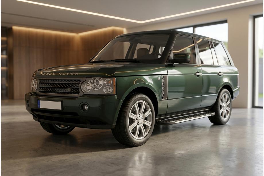 Range Rover III L322 2002-2012 гг. Боковые пороги Bosphorus Grey (2 шт., алюминий) Image