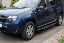 Renault Duster 2008–2017 гг. Боковые пороги Bosphorus Grey (2 шт., алюминий) фото 1