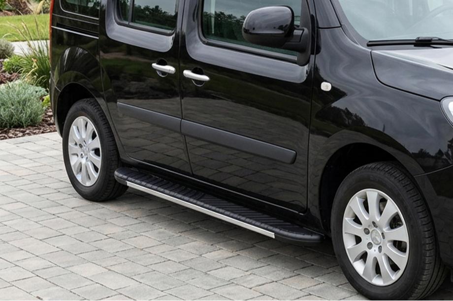 Renault Kangoo 2008–2020 гг. Боковые пороги Bosphorus Grey (2 шт., алюминий) Image