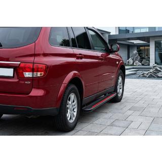 Боковые Подножки Maya Red (2 шт., Алюминий) SsangYong Kyron 2005-2014 гг. фото 1