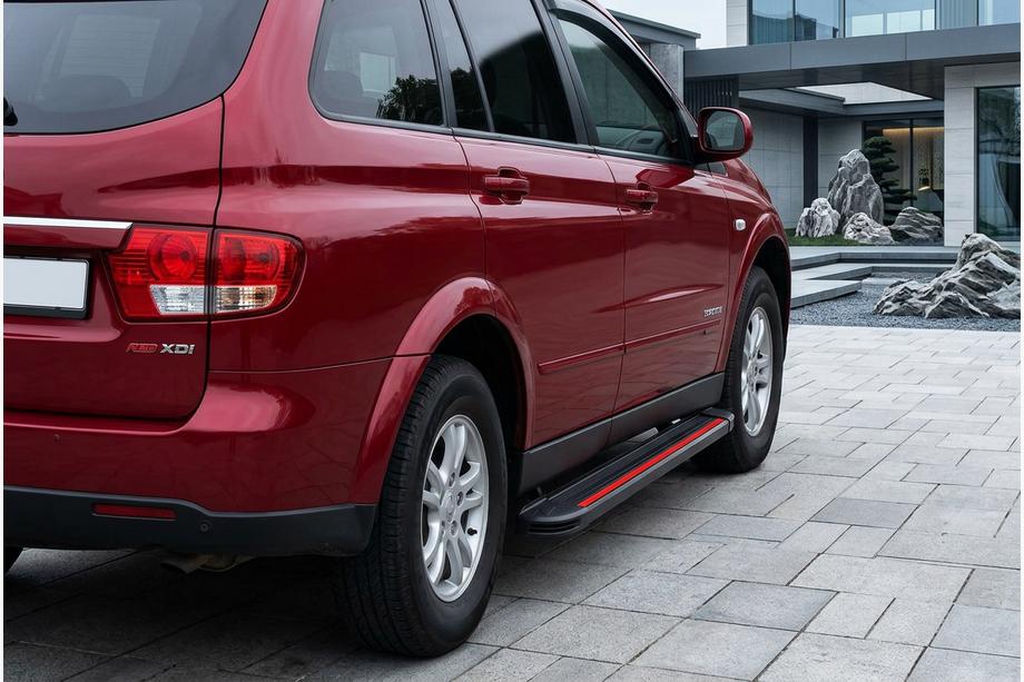 SsangYong Kyron 2005-2014 гг. Боковые Подножки Maya Red (2 шт., Алюминий) Image