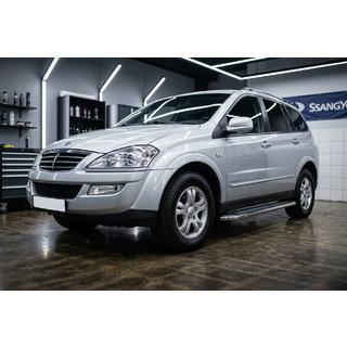 Боковые Подножки Maydos V2 (2 шт., Алюминий и Нержавейка) SsangYong Kyron 2005-2014 гг. фото 1