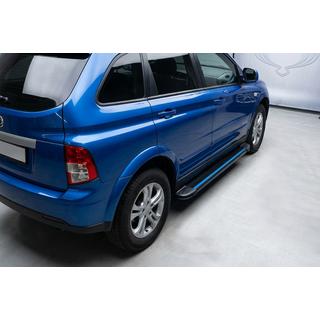 Боковые Подножки Maya Blue (2 шт., Алюминий) SsangYong Action 2005-2018 гг. фото 1