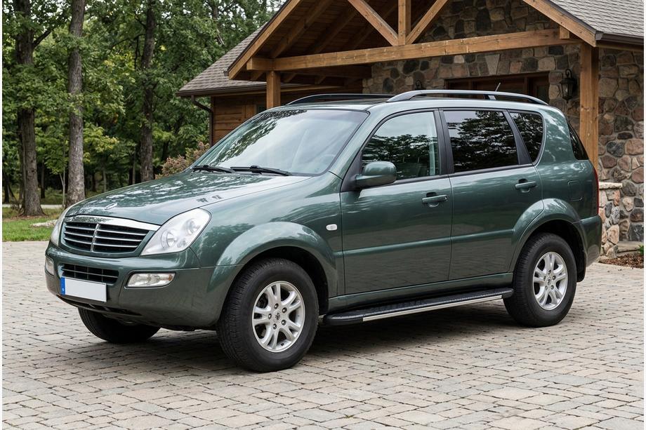 SsangYong Rexton I 2001-2017 гг. Боковые пороги Bosphorus Grey (2 шт., алюминий) Image
