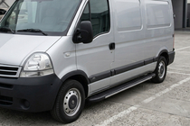 Renault Master 1998-2010 гг. Боковые пороги Bosphorus Grey (2 шт., алюминий) фото 1