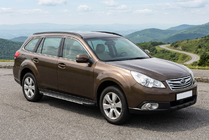 Subaru Outback 2009-2014 гг. Боковые пороги Bosphorus Grey (2 шт., алюминий) фото 1
