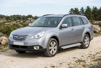Subaru Outback 2009-2014 гг. Боковые Подножки Maya V2 (2 шт., Алюминий) фото 1