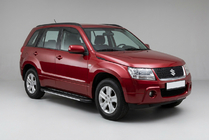 Suzuki Grand Vitara 2005-2017 гг. Боковые пороги Bosphorus Grey (2 шт., алюминий) фото 1