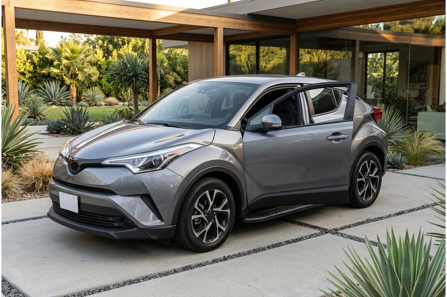 Toyota C-HR 2016-2023 гг. Боковые пороги Bosphorus Black (2 шт., алюминий) Image