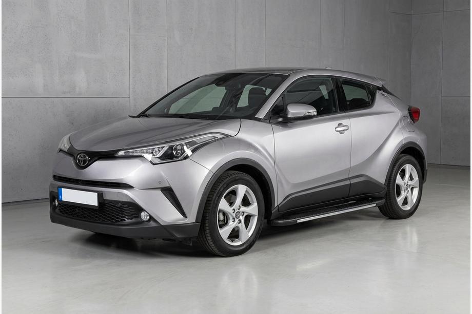 Toyota C-HR 2016-2023 гг. Боковые пороги Bosphorus Grey (2 шт., алюминий) Image