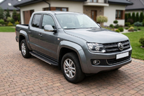 Volkswagen Amarok 2010-2022 гг. Боковые пороги Bosphorus Grey (2 шт., алюминий) фото 1