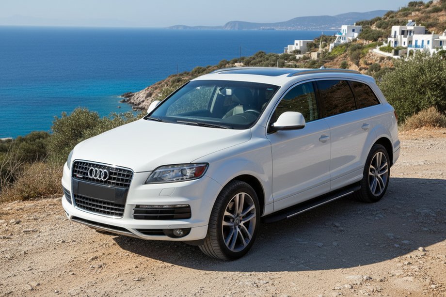 Audi Q7 2005-2015 гг. Боковые пороги Bosphorus Grey (2 шт., алюминий) Image