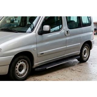 Боковые пороги Bosphorus Grey (2 шт., алюминий) Peugeot Partner 1996-2008 гг. фото 1