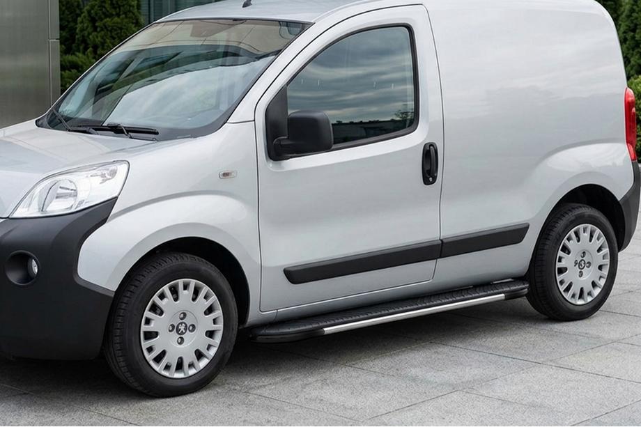 Peugeot Bipper 2008-2017 гг. Боковые пороги Bosphorus Grey (2 шт., алюминий) Image