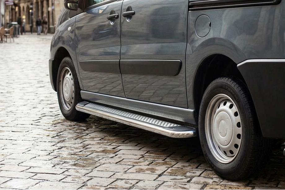Citroen Jumpy 2007–2017 гг. Боковые Подножки Maydos V2 (2 шт., Алюминий и Нержавейка) Image