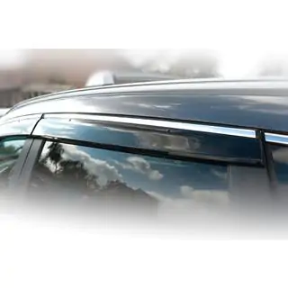 Ветровики с хромированным молдингом (4 шт, HIC) Honda CRV 2017-2022 гг. фото 2
