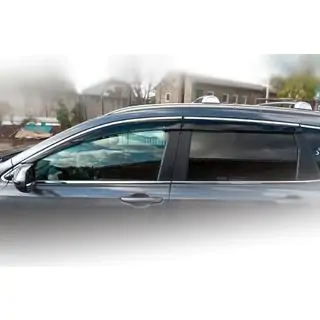 Ветровики с хромированным молдингом (4 шт, HIC) Honda CRV 2017-2022 гг. фото 4