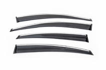 Hyundai Accent 2011-2017 гг. Ветровики с хромом SD (4 шт., Sunplex Chrome) фото 2