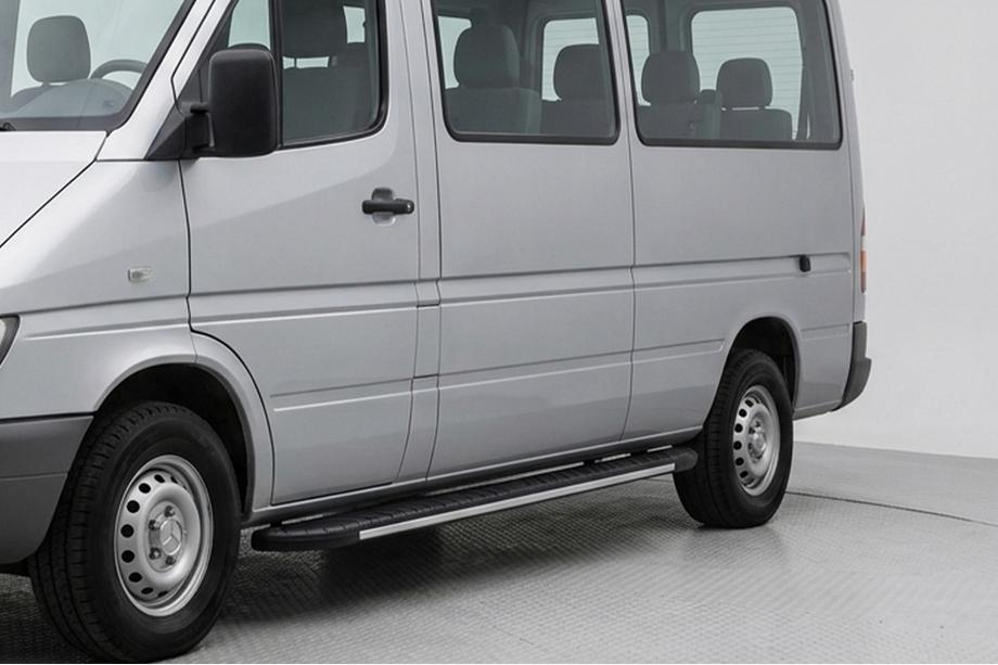 Volkswagen LT 1995-2006 гг. Боковые пороги Bosphorus Grey (2 шт., алюминий) Image