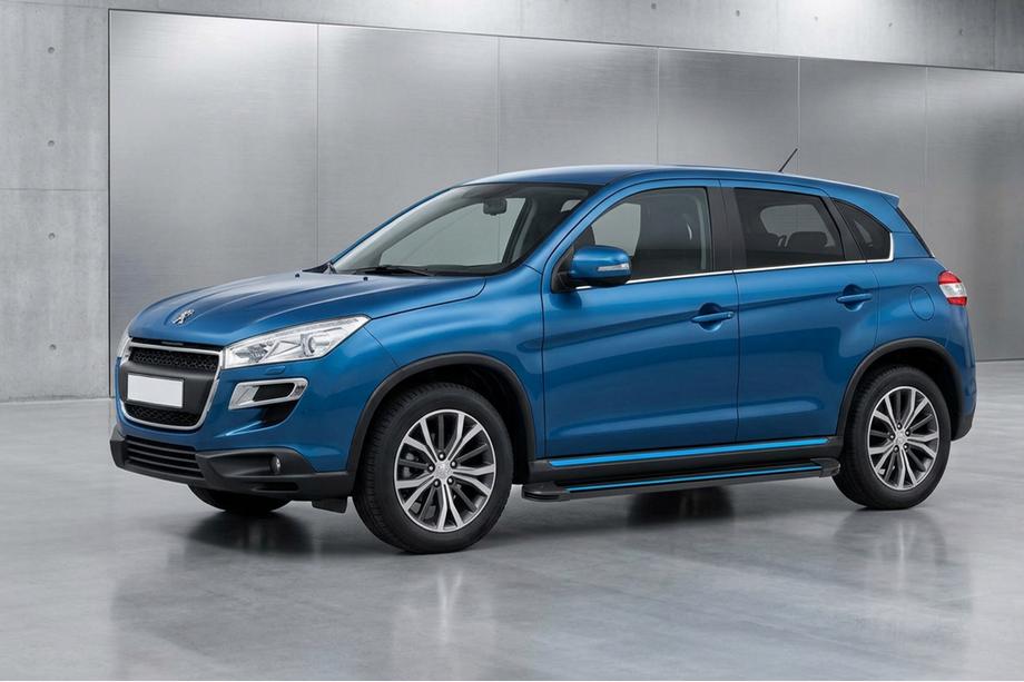 Peugeot 4008 2012-2017 гг. Боковые Подножки Maya Blue (2 шт., Алюминий) Image