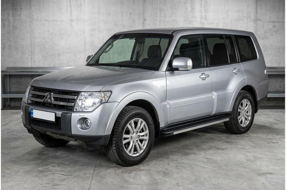 Mitsubishi Pajero Wagon IV 2006-2021 гг. Боковые Подножки Maya V1 (2 шт., Алюминий) Image